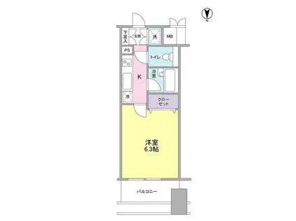 プロスペクト・グラーサ広尾(1K/10階)の間取り写真