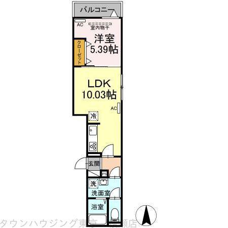 レクシア一ツ家(1LDK/3階)の間取り写真