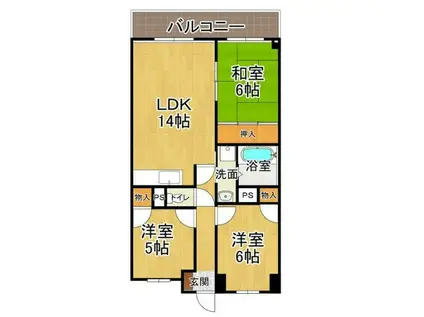 エザンス木之庄I(3LDK/3階)の間取り写真