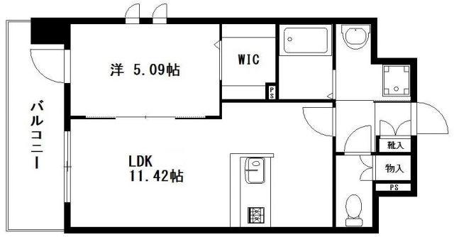 サリエンテ(1LDK/2階)の間取り写真