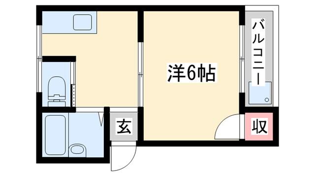 サンハイツ上滝野D棟(1K/1階)の間取り写真
