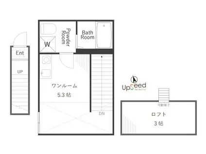 Mサギノミヤ(ワンルーム/2階)の間取り写真
