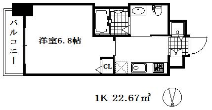 ファーストフィオーレ神戸元町(1K/9階)の間取り写真