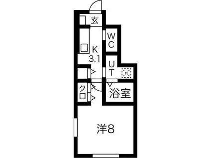 レガーメMITTE(1K/1階)の間取り写真