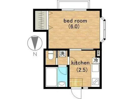 サングリーン(1K/1階)の間取り写真