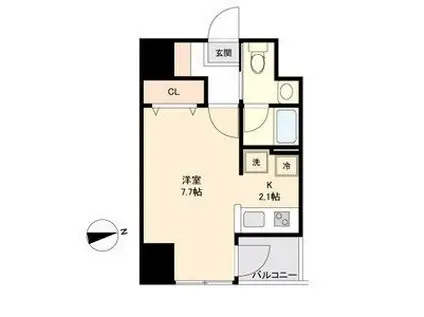 KDXレジデンス仙台駅東(ワンルーム/2階)の間取り写真