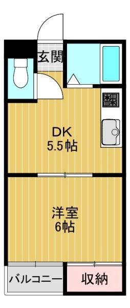 ロイヤル正覚寺(1DK/1階)の間取り写真