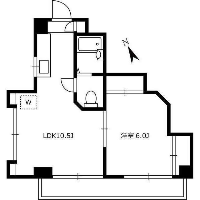 中島ビル(1LDK/4階)の間取り写真
