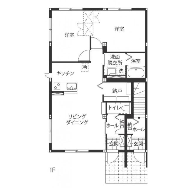 ハイムマーシュ城北(1LDK/1階)の間取り写真