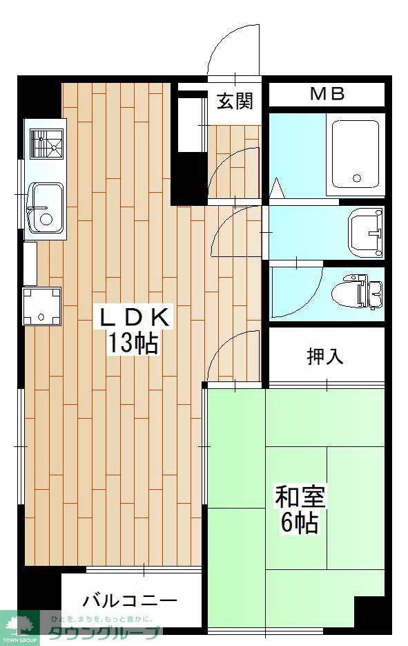 小川昭和ビル(1LDK/2階)の間取り写真