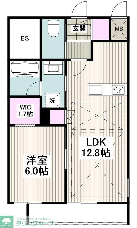 メゾンガーデニア(1LDK/1階)の間取り写真