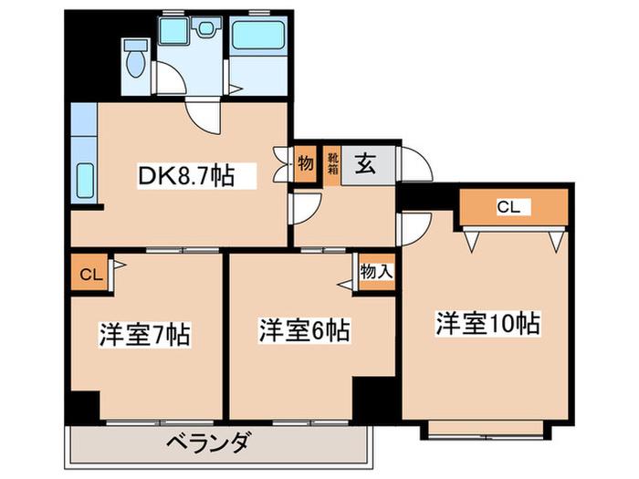 メゾン湘南双洋(3DK/3階)の間取り写真