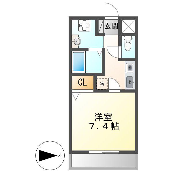 プリムローズマンション(1K/3階)の間取り写真