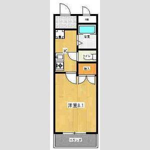 オアシス(1K/1階)の間取り写真