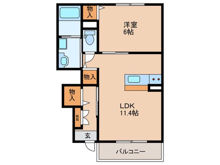 L´ETOILE(1LDK/1階)の間取り写真