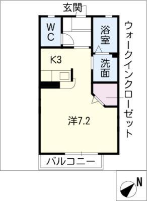 サンピヤ東河原(1K/1階)の間取り写真