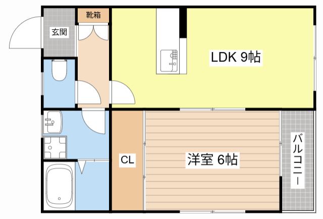 サンハイツ片柳(1LDK/2階)の間取り写真