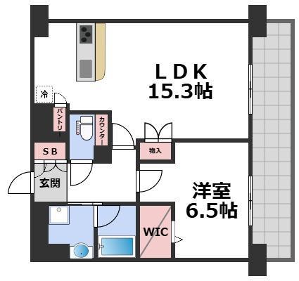 プレサンス東淀川駅前プローシェ(1LDK/15階)の間取り写真
