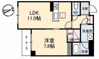 コモンドーレ(1LDK/1階)の間取り写真
