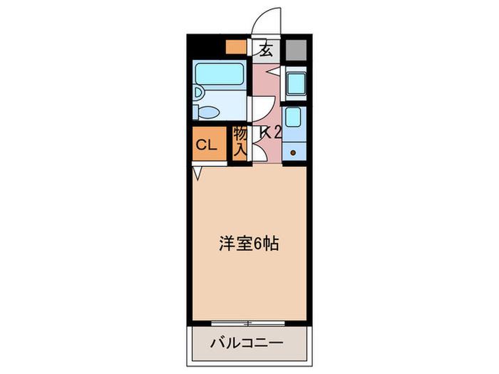 リンクスビル(1K/4階)の間取り写真