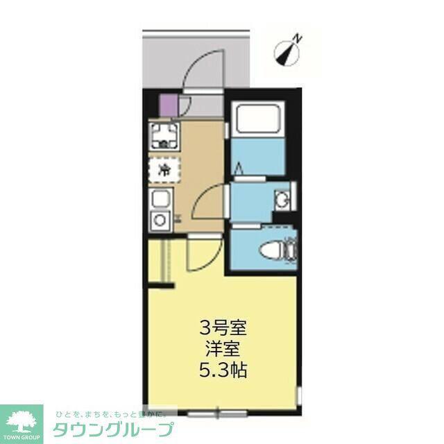 プライム大口(1K/2階)の間取り写真