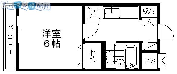トラパレス(1K/4階)の間取り写真