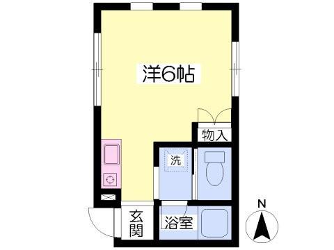 スーベニール春日(ワンルーム/1階)の間取り写真