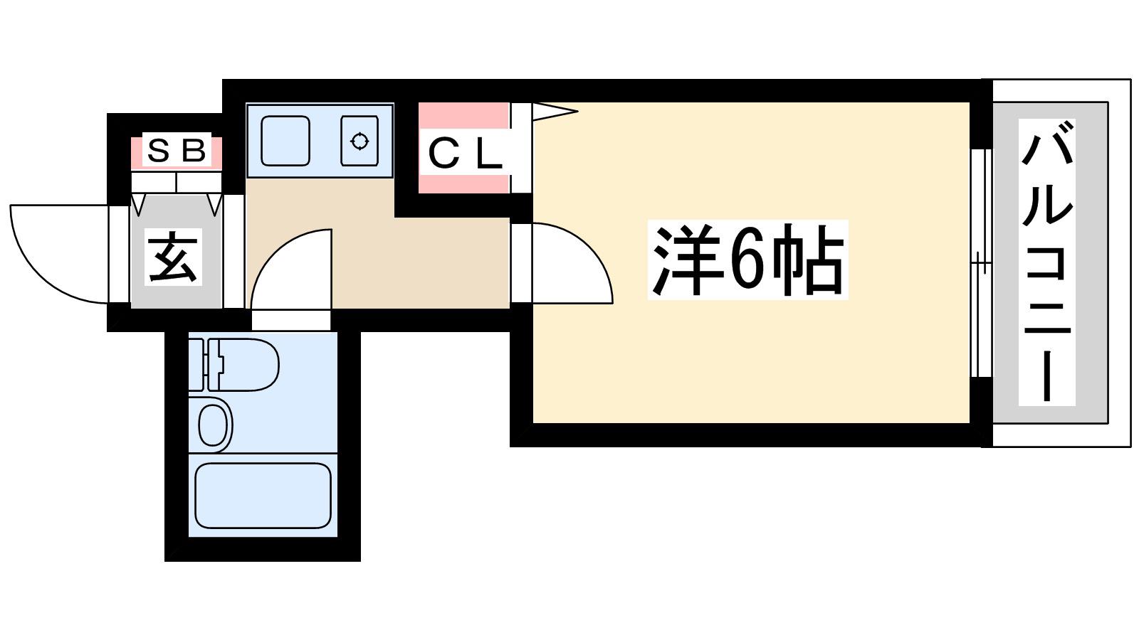 ハイム淡路(1K/2階)の間取り写真