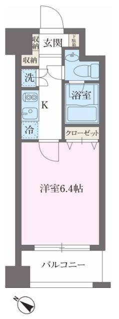 KDXレジデンス森下千歳(1K/9階)の間取り写真