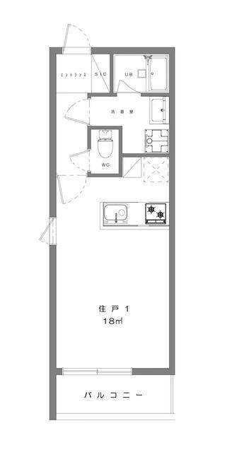 プレシャス千歳台(ワンルーム/2階)の間取り写真