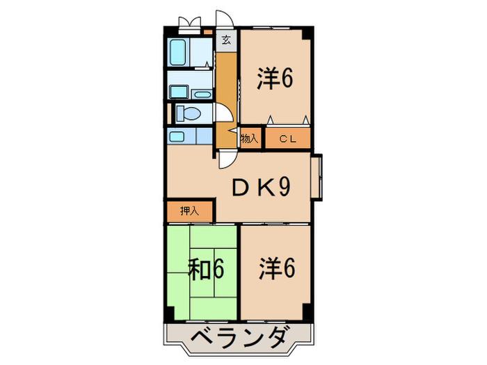 サンヒルズ青山(3DK/3階)の間取り写真