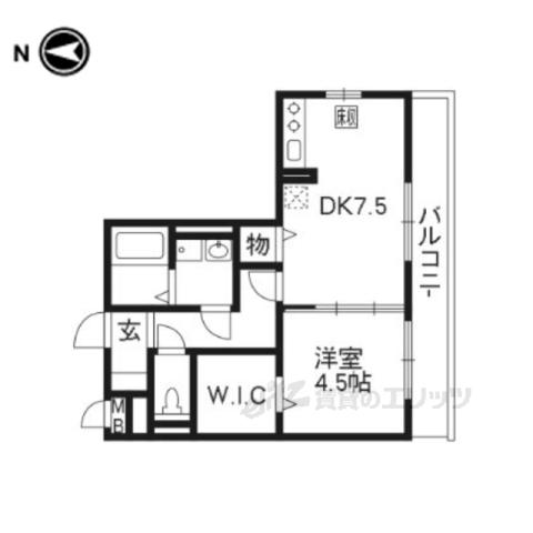 セヴェルSETAⅣ(1DK/3階)の間取り写真
