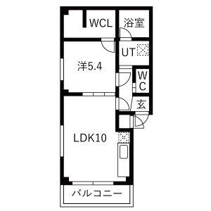 カーサフェリーチェ(1LDK/3階)の間取り写真