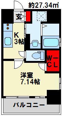 PROTO CITY戸畑(1K/3階)の間取り写真