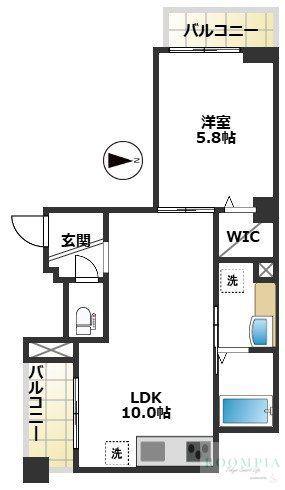 CASA MONTE(1LDK/2階)の間取り写真