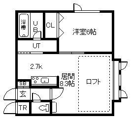 サンタフェ(1LDK/2階)の間取り写真