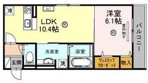AUREA(1LDK/2階)の間取り写真