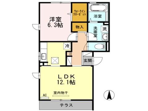 フォーシーズンズ(1LDK/3階)の間取り写真