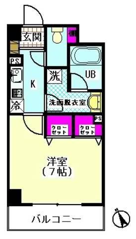 サンハイム蒲田(1K/3階)の間取り写真