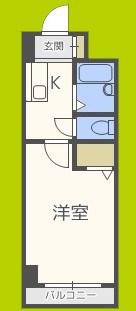 ノルデンハイム淡路(1K/4階)の間取り写真