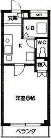 エトワール・K(1K/2階)の間取り写真
