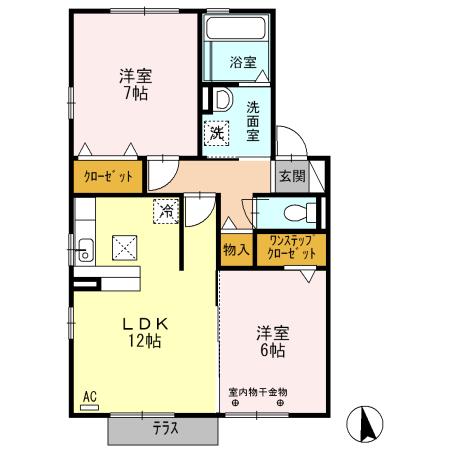 エスペランサ(2LDK/1階)の間取り写真