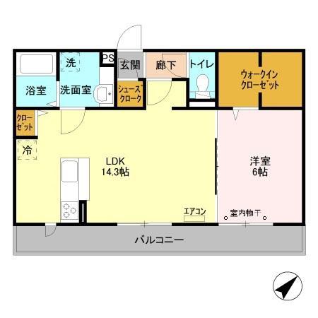 リースフォート(1LDK/2階)の間取り写真