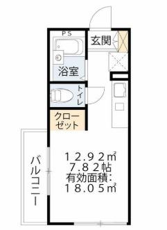 クレスト川崎小田(ワンルーム/3階)の間取り写真