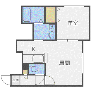 ビューハイツ白石(1LDK/2階)の間取り写真