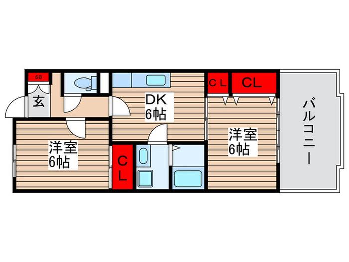 アビタシオン新柏(2DK/1階)の間取り写真