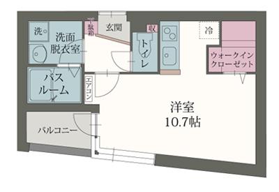 EVERGREEN(ワンルーム/5階)の間取り写真