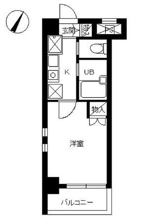 スカイコート日本橋人形町第3(1K/6階)の間取り写真