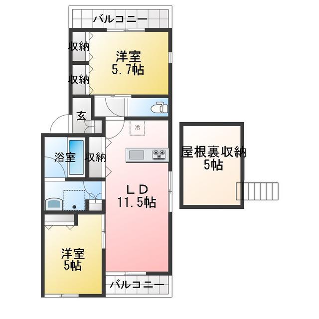 クレモンティーヌ(2SLDK/3階)の間取り写真