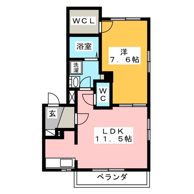 ヴィブレソレイユ(1LDK/1階)の間取り写真
